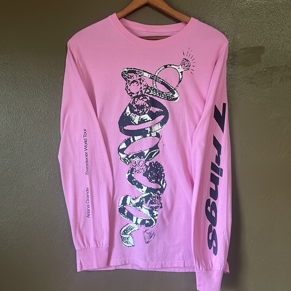 Ariana Grande Sweetener World Tour 2019 Pink Band Long-sleeve Shirt / Small - Picture 2 of 7